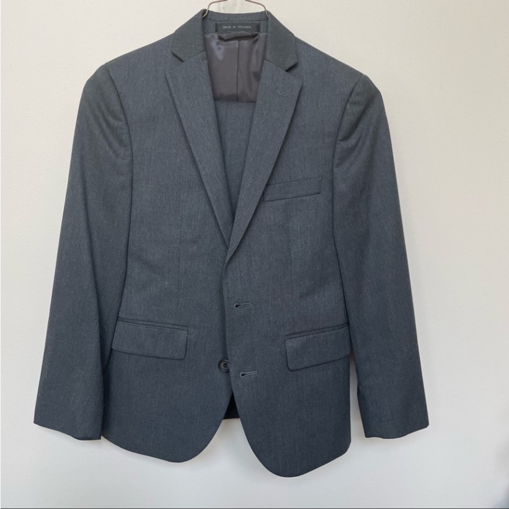 Boys Suit, Dark Grey, Size 10R